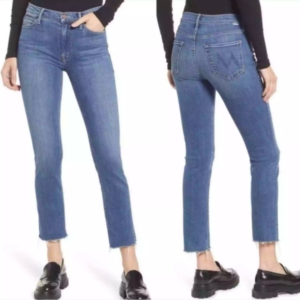 Mother The Mid Rise Dazzler Ankle Fray Jeans 27